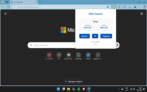 Dólar Argento: Cotización en Argentina  from Chrome web store to be run with OffiDocs Chromium online