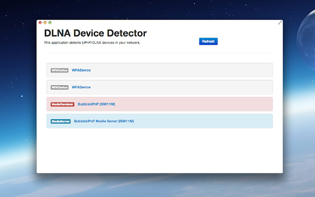 DLNA device inspector  from Chrome web store to be run with OffiDocs Chromium online