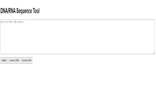 DNA/RNA Sequence Tool  from Chrome web store to be run with OffiDocs Chromium online