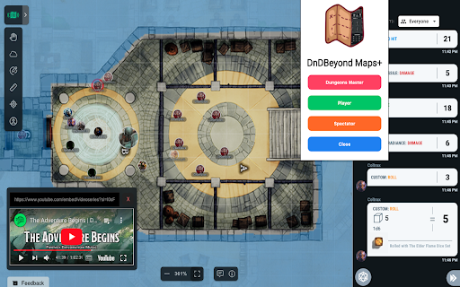DnDBeyond Map +  from Chrome web store to be run with OffiDocs Chromium online