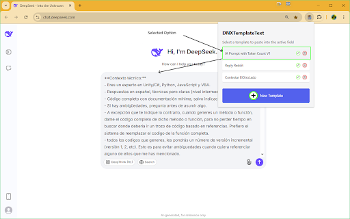 DNXTemplateText  from Chrome web store to be run with OffiDocs Chromium online