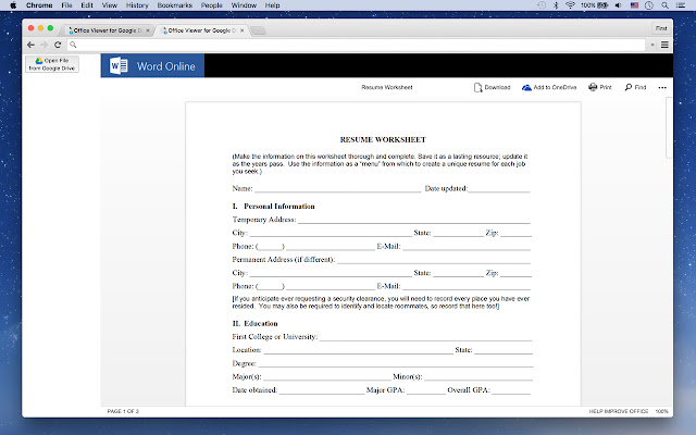 Pemapar Fail DOC, DOCX, PPT daripada kedai web Chrome untuk dijalankan dengan OffiDocs Chromium dalam talian