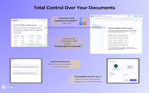 DocEase  from Chrome web store to be run with OffiDocs Chromium online