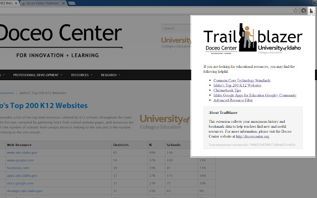 Doceo Center Trailblazer  from Chrome web store to be run with OffiDocs Chromium online
