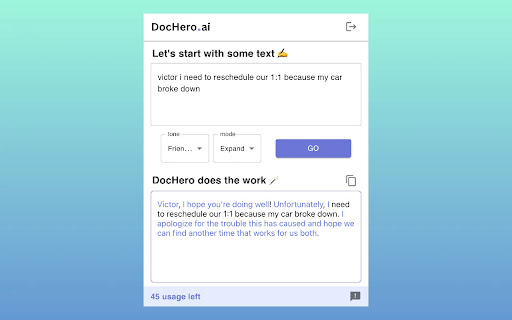 DocHero AI: Your AI Academic Companion  from Chrome web store to be run with OffiDocs Chromium online