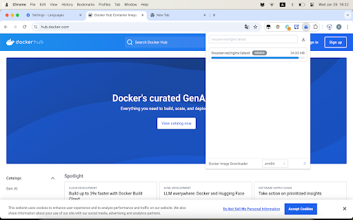 Docker Image Downloader  from Chrome web store to be run with OffiDocs Chromium online