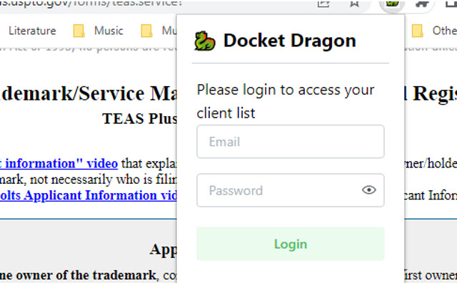 Docket Dragon TEAS Extension  from Chrome web store to be run with OffiDocs Chromium online