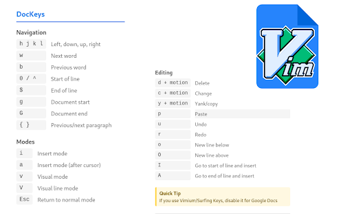 DocsKeys  from Chrome web store to be run with OffiDocs Chromium online