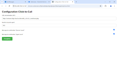 Doctolib Click to Call  from Chrome web store to be run with OffiDocs Chromium online