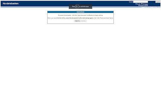 Document Editor Launcher for Handelsbanken  from Chrome web store to be run with OffiDocs Chromium online