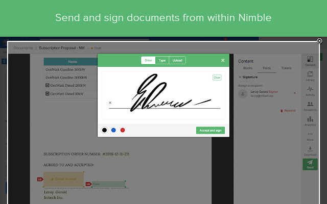 Documents Automation for Nimble CRM  from Chrome web store to be run with OffiDocs Chromium online