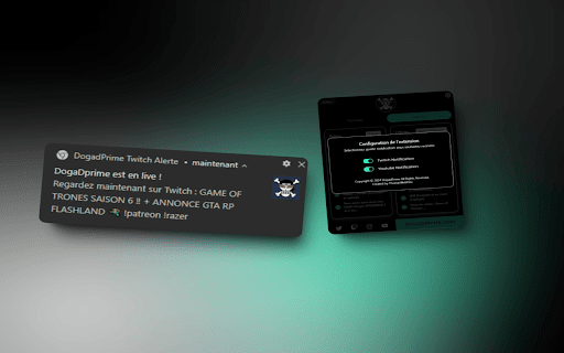 DogadPrime Alerte  from Chrome web store to be run with OffiDocs Chromium online
