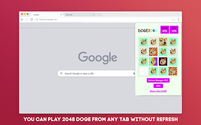 Doge 2048 Game  from Chrome web store to be run with OffiDocs Chromium online