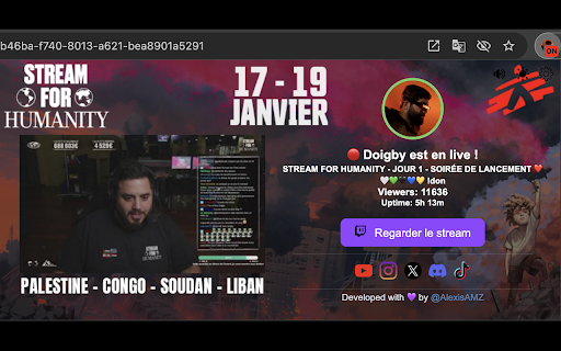 Doigby Twitch  YouTube Notifications  from Chrome web store to be run with OffiDocs Chromium online