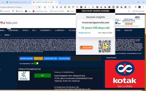 Domain Age Calculator  from Chrome web store to be run with OffiDocs Chromium online