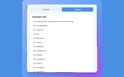 Domain Authority, Traffic, Keywords  Technical AnalysisSemantic Pen  from Chrome web store to be run with OffiDocs Chromium online