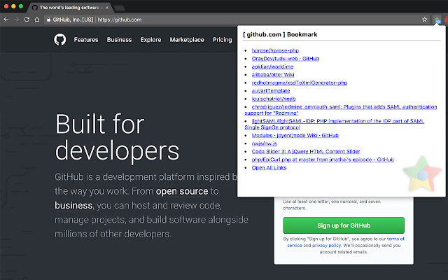 Domain Bookmark  from Chrome web store to be run with OffiDocs Chromium online