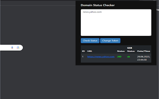 Domain Status Checker  from Chrome web store to be run with OffiDocs Chromium online