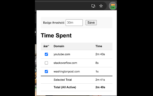 Domain Time Tracker  from Chrome web store to be run with OffiDocs Chromium online