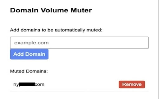 Domain Volume Muter  from Chrome web store to be run with OffiDocs Chromium online