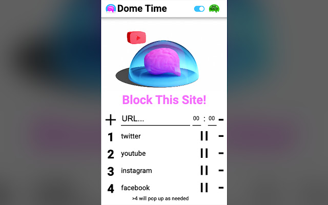 Dome Time  from Chrome web store to be run with OffiDocs Chromium online