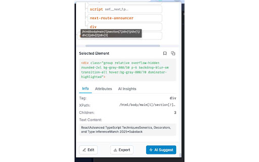 DOMinator  from Chrome web store to be run with OffiDocs Chromium online