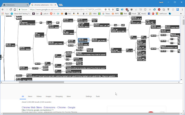 DOM node tree viewer.  from Chrome web store to be run with OffiDocs Chromium online