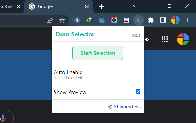 Dom Selector  from Chrome web store to be run with OffiDocs Chromium online