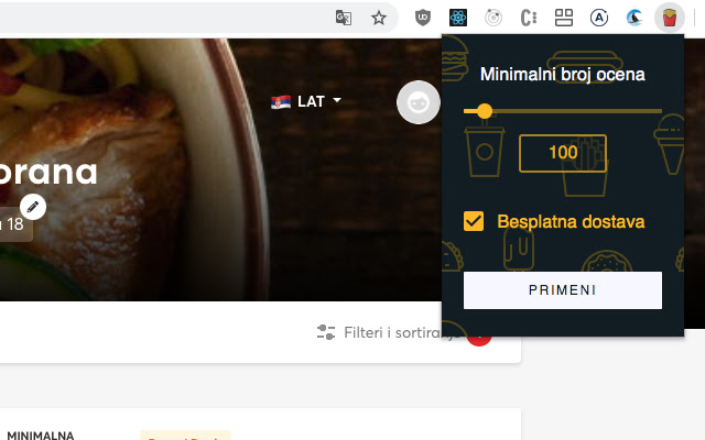 Donesi Extension  from Chrome web store to be run with OffiDocs Chromium online