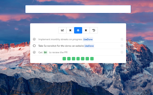 DoneToday  from Chrome web store to be run with OffiDocs Chromium online