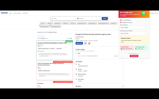 Dont Apply Here  from Chrome web store to be run with OffiDocs Chromium online