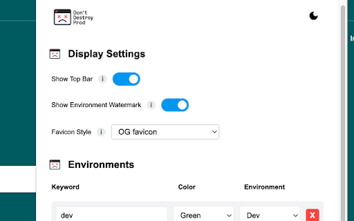 Dont Destroy Prod (✖╭╮✖)  from Chrome web store to be run with OffiDocs Chromium online