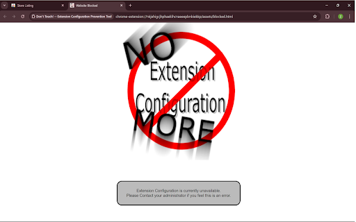 Dont Touch!Extension Configuration Prevention Tool  from Chrome web store to be run with OffiDocs Chromium online