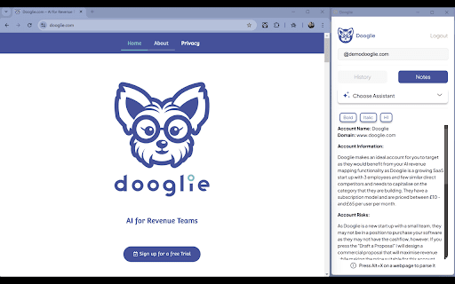 Dooglie Chrome Extension  from Chrome web store to be run with OffiDocs Chromium online