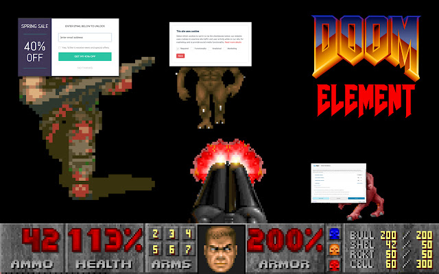 Doom element  from Chrome web store to be run with OffiDocs Chromium online
