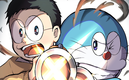 Doraemon and Nobita Nobi Browser Theme  from Chrome web store to be run with OffiDocs Chromium online