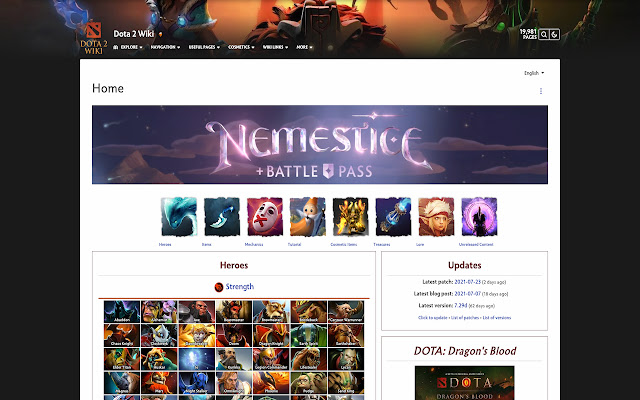 Dota 2 FandomWiki LayoutFix Extention  from Chrome web store to be run with OffiDocs Chromium online