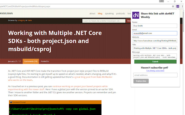 dotNET Weekly  from Chrome web store to be run with OffiDocs Chromium online