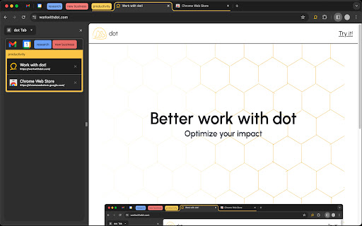 dot Tab  from Chrome web store to be run with OffiDocs Chromium online