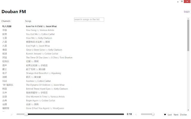 DoubanFm  from Chrome web store to be run with OffiDocs Chromium online