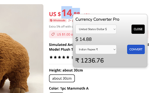 Double Click Currency Converter  from Chrome web store to be run with OffiDocs Chromium online