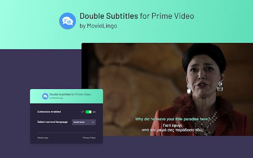 Double Subtitles for Prime by MovieLingo  from Chrome web store to be run with OffiDocs Chromium online