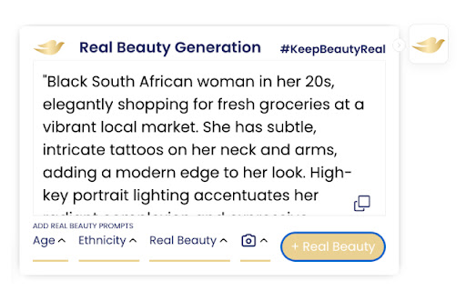 Dove Real Beauty Generation  from Chrome web store to be run with OffiDocs Chromium online