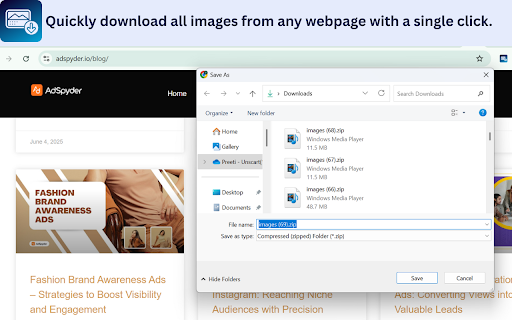 Download All Images  from Chrome web store to be run with OffiDocs Chromium online