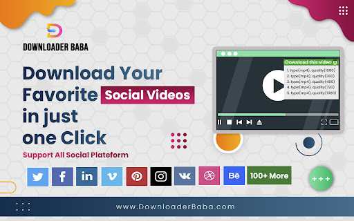 Downloader Baba Social Video Downloader  from Chrome web store to be run with OffiDocs Chromium online