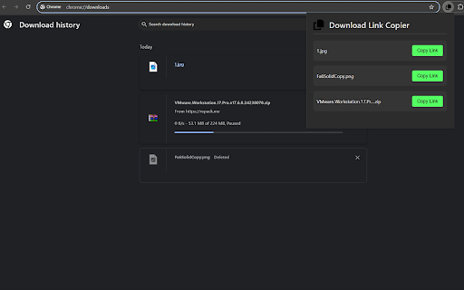 Download Link Copier  from Chrome web store to be run with OffiDocs Chromium online