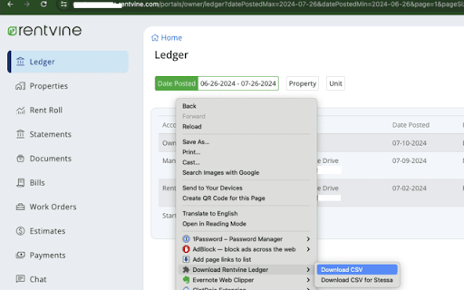 Download Rentvine Ledger  from Chrome web store to be run with OffiDocs Chromium online