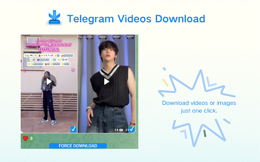 Download Telegram TG Video Photo Download  from Chrome web store to be run with OffiDocs Chromium online