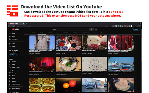 Download the Video List On Youtube  from Chrome web store to be run with OffiDocs Chromium online
