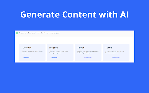 Download Twitter Spaces  from Chrome web store to be run with OffiDocs Chromium online